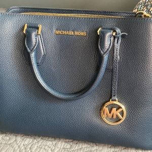 Good used condition medium navy Michael Kors satchel